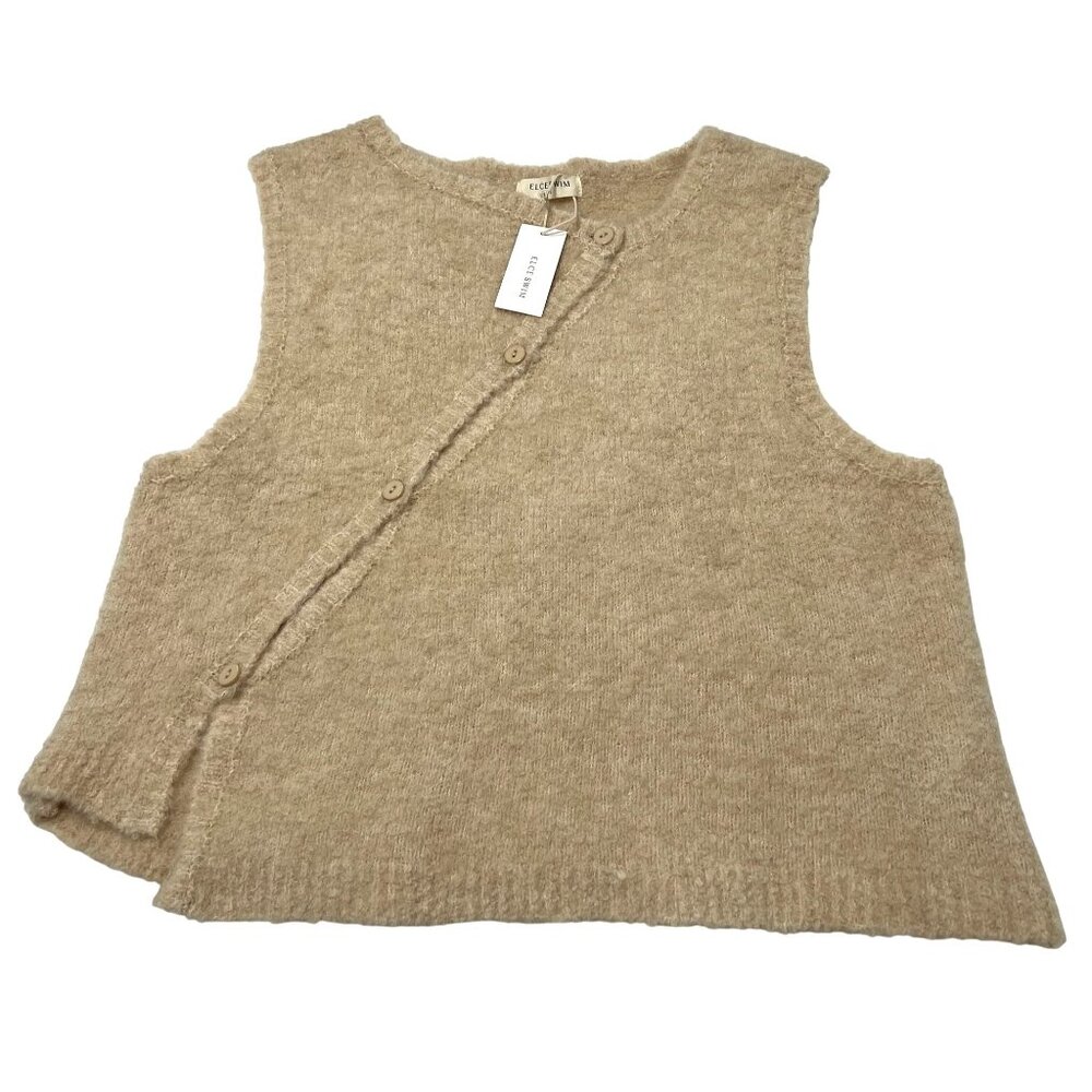 ELCE Swim Drew Boucle Vest in Oat Marle